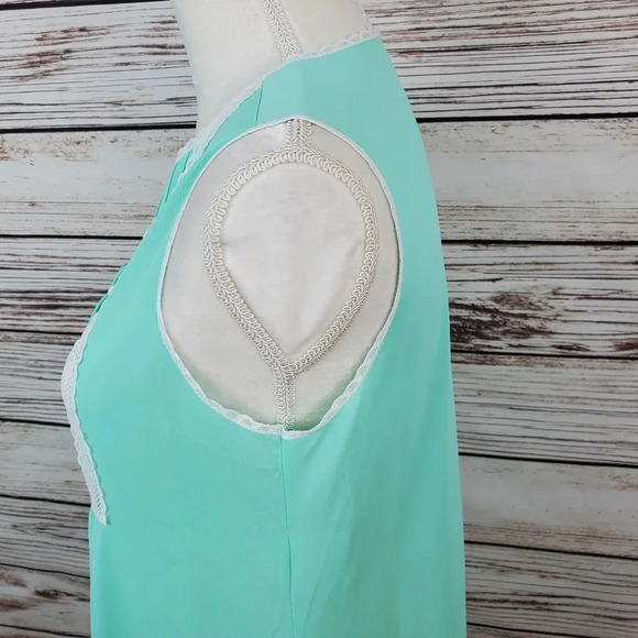 Gossard Artemis Small Vintage 60s Mint Green Nylon Nightgown Gown - Picture 4 of 8